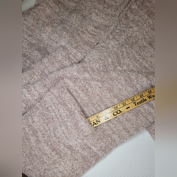 Barefoot Dreams Cozy Chic Plush Long Robe Heathered Beige sz 1 Style 509 - Picture 7 of 8